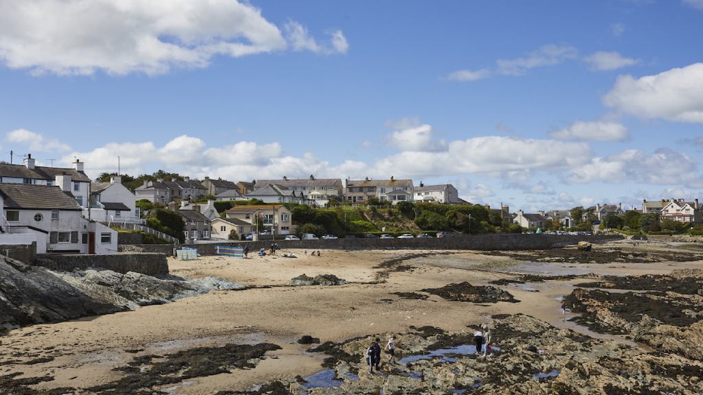 Houses along a coast line