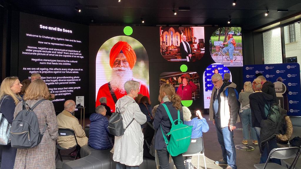 People visiting the Age Without Limits exhibition in Central London