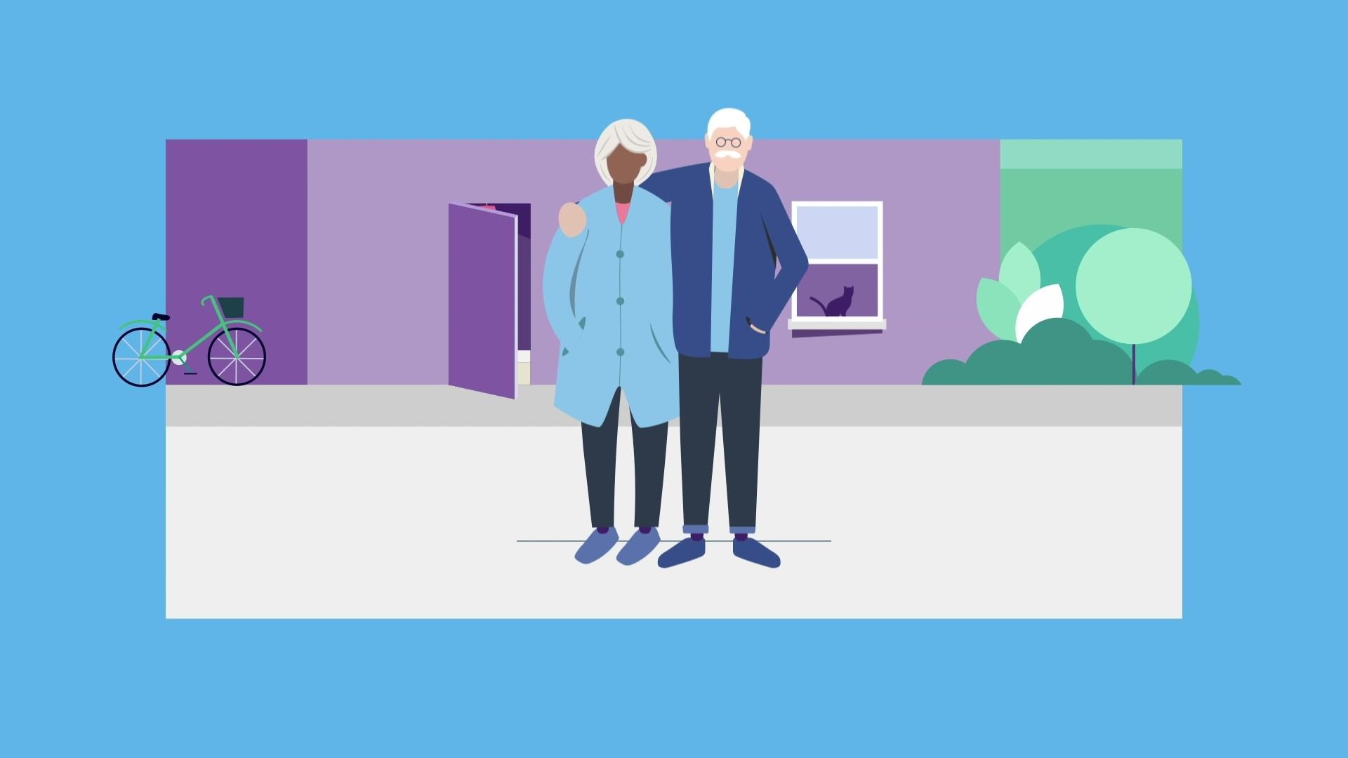Image of older couple outside home