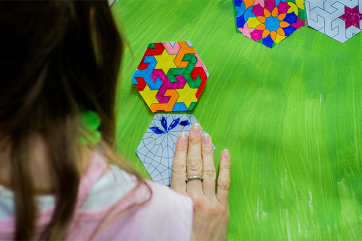 Making a collage, Care Home Open Day
