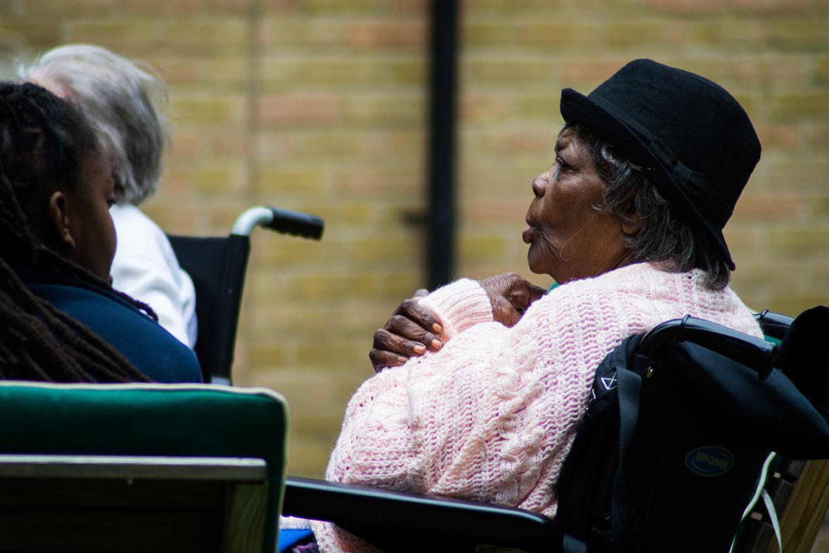 Family group at care home