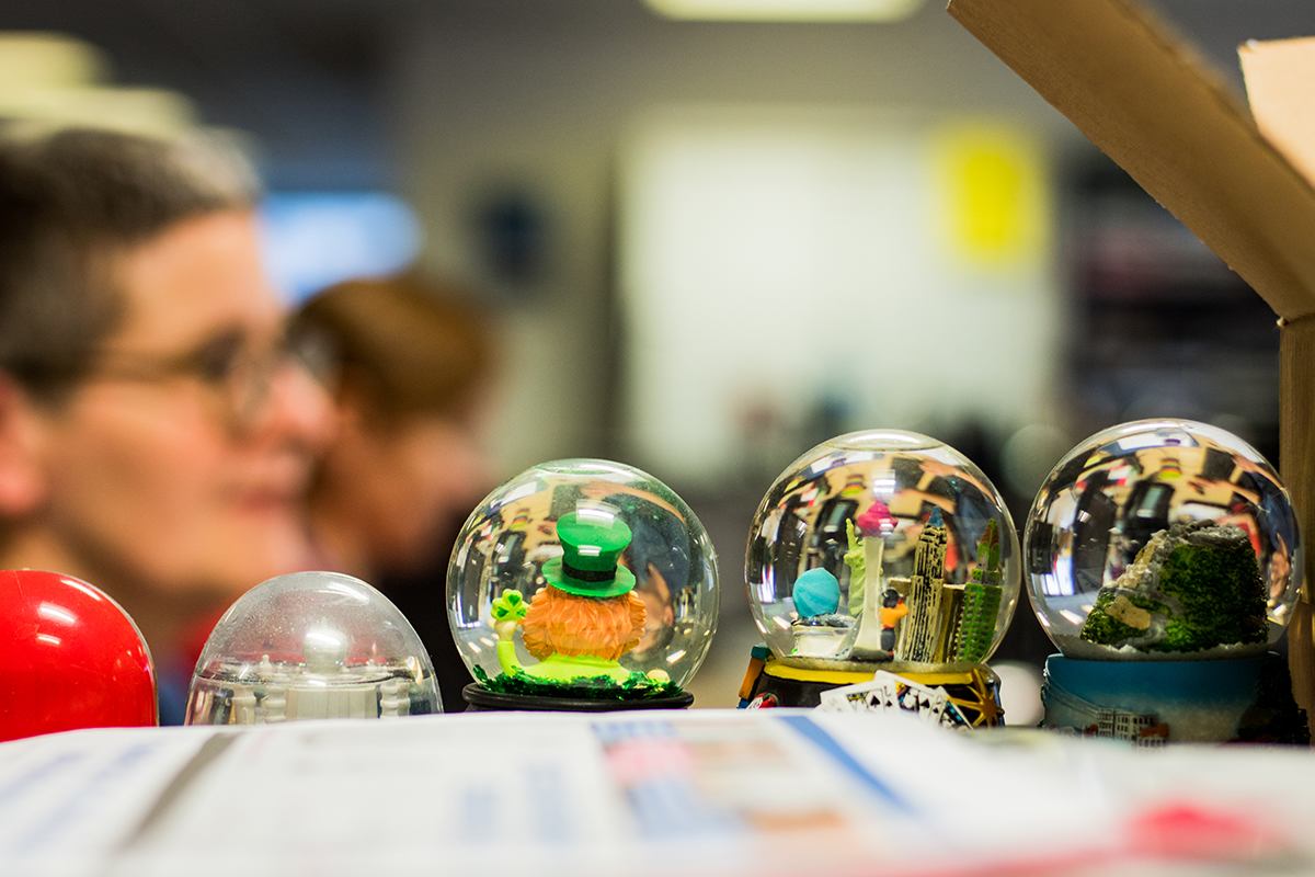 Snow globe in the office