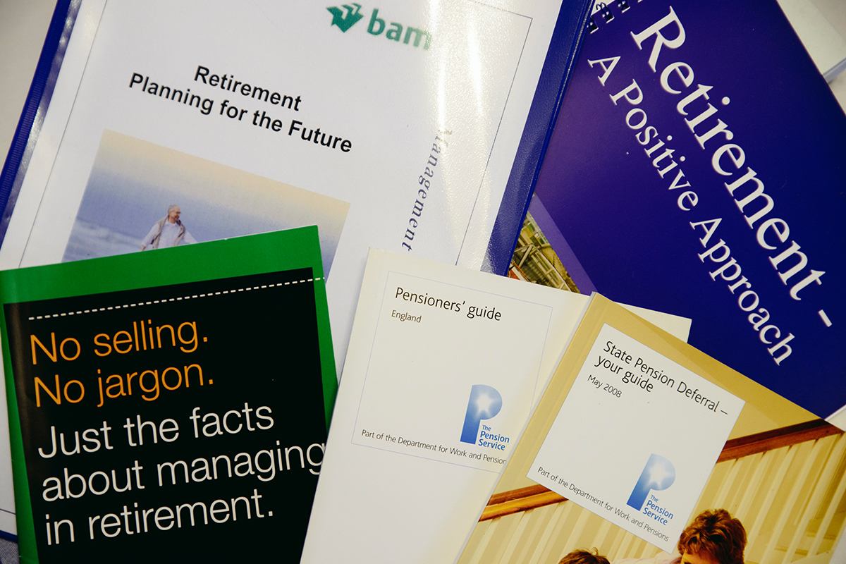Lots of leaflets on retirement